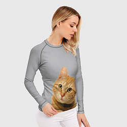 Рашгард женский Рыжий котик, цвет: 3D-принт — фото 2