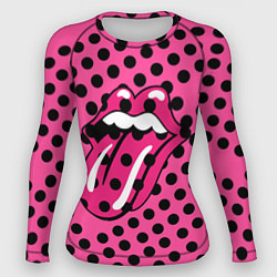 Рашгард женский Rolling stones pink logo, цвет: 3D-принт