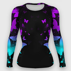 Женский рашгард Бабочки в неоне