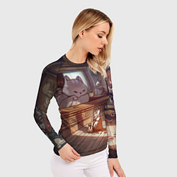 Рашгард женский Кошачий город, цвет: 3D-принт — фото 2