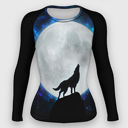 Рашгард женский Волк воющий на луну, цвет: 3D-принт