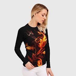 Рашгард женский Огненный цветок, цвет: 3D-принт — фото 2
