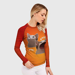 Рашгард женский Cat Pop Мем, цвет: 3D-принт — фото 2