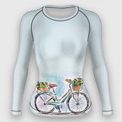 Рашгард женский Акварельный велосипед, цвет: 3D-принт