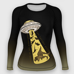 Рашгард женский НЛО похищает динозавров, цвет: 3D-принт