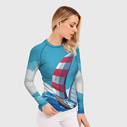 Рашгард женский ПАРУСНИК В МОРЕ ЛЮБЛЮ МОРЕ Z, цвет: 3D-принт — фото 2