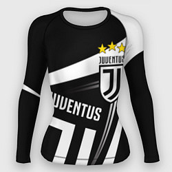 Рашгард женский JUVENTUS ЮВЕНТУС ПОЛОСЫ, цвет: 3D-принт