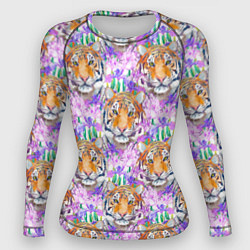 Рашгард женский Тигр в цветах, цвет: 3D-принт