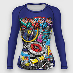 Рашгард женский Gas Garage, цвет: 3D-принт