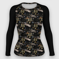 Рашгард женский Стимпанк Черный фон, цвет: 3D-принт