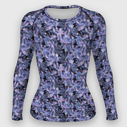 Рашгард женский Сине-фиолетовый цветочный узор, цвет: 3D-принт