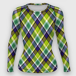 Женский рашгард Крупный клетчатый косой узор
