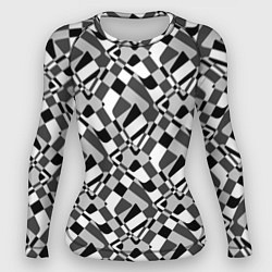 Рашгард женский Черно-белый абстрактный узор, цвет: 3D-принт