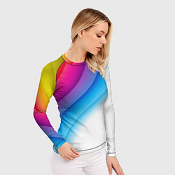 Рашгард женский РАДУЖНЫЕ ПОЛОСЫ RAINBOW Z, цвет: 3D-принт — фото 2