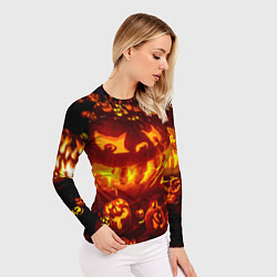 Рашгард женский Тыквы на Хэллоуин, цвет: 3D-принт — фото 2