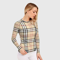 Рашгард женский Клетчатый принт в стиле Burberry, цвет: 3D-принт — фото 2