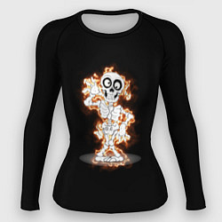 Рашгард женский Огненный скелетик, цвет: 3D-принт