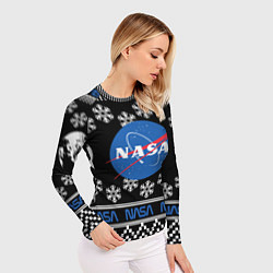 Рашгард женский НАСА НОВЫЙ ГОД, цвет: 3D-принт — фото 2