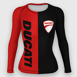 Рашгард женский DUCATI BLACK RED BACKGROUND, цвет: 3D-принт