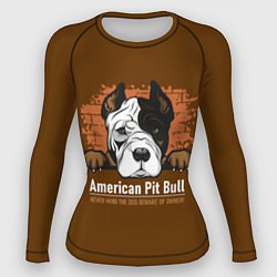 Рашгард женский Американский Питбультерьер Pit Bull Terrier, цвет: 3D-принт