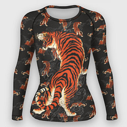 Рашгард женский Тигр-хищник, цвет: 3D-принт