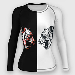 Рашгард женский Два тигра напротив друг друга, цвет: 3D-принт