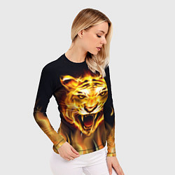 Рашгард женский Тигр В Пламени, цвет: 3D-принт — фото 2