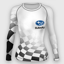 Рашгард женский Subaru, Субару Спорт, Финишный флаг, цвет: 3D-принт