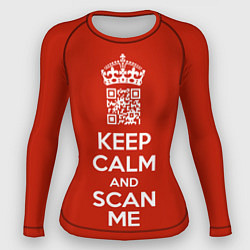Рашгард женский Keep calm and scan me: fuck off, цвет: 3D-принт