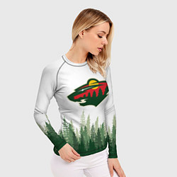 Рашгард женский Minnesota Wild, Миннесота Уайлд Лес, цвет: 3D-принт — фото 2