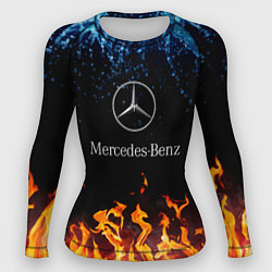 Рашгард женский Mercedes-Benz: Вода и Огонь, цвет: 3D-принт