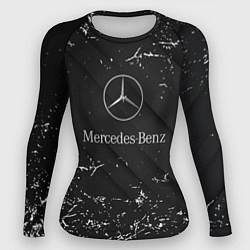 Рашгард женский Mercedes-Benz штрихи black, цвет: 3D-принт