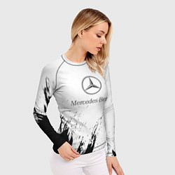Рашгард женский Mercedes-Benz - White texture, цвет: 3D-принт — фото 2