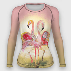 Рашгард женский Танец Любви 2 Фламинго, цвет: 3D-принт