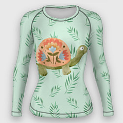 Рашгард женский Черепашка и листья, цвет: 3D-принт