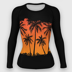 Рашгард женский Пальмы на пляже, цвет: 3D-принт