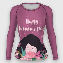 Рашгард женский Happy Womens Day, цвет: 3D-принт