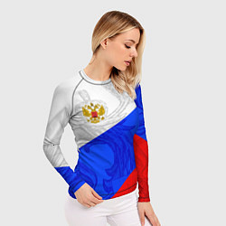 Рашгард женский Российский герб: триколор, цвет: 3D-принт — фото 2