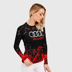 Рашгард женский AUDI АУДИ брызги, цвет: 3D-принт — фото 2
