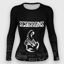 Рашгард женский Scorpions логотипы рок групп, цвет: 3D-принт