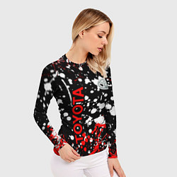 Рашгард женский Toyota тойота брызги красок, цвет: 3D-принт — фото 2