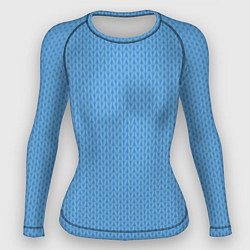 Рашгард женский Вязаный узор голубого цвета, цвет: 3D-принт
