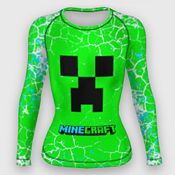 Рашгард женский Minecraft зеленый фон, цвет: 3D-принт