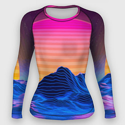 Женский рашгард Vaporwave Mountains Психоделика Неон