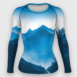 Рашгард женский Горы Лес, цвет: 3D-принт