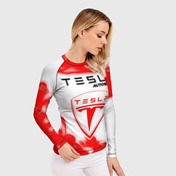 Рашгард женский ТЕСЛА Autosport Огонь, цвет: 3D-принт — фото 2