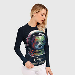 Рашгард женский Корги Космонавт Corgi Space Dog, цвет: 3D-принт — фото 2