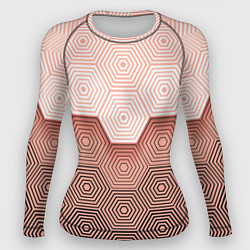 Рашгард женский Hexagon Minimal, цвет: 3D-принт