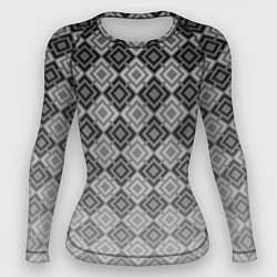 Рашгард женский Геометрический узор в серых тонах градиент, цвет: 3D-принт