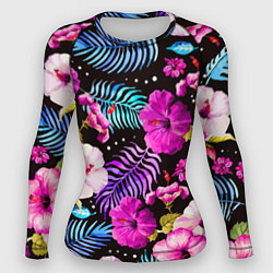 Рашгард женский Floral pattern Summer night Fashion trend, цвет: 3D-принт